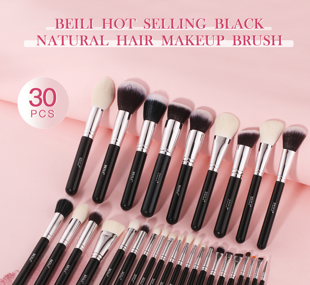 natural hair makeup brush set