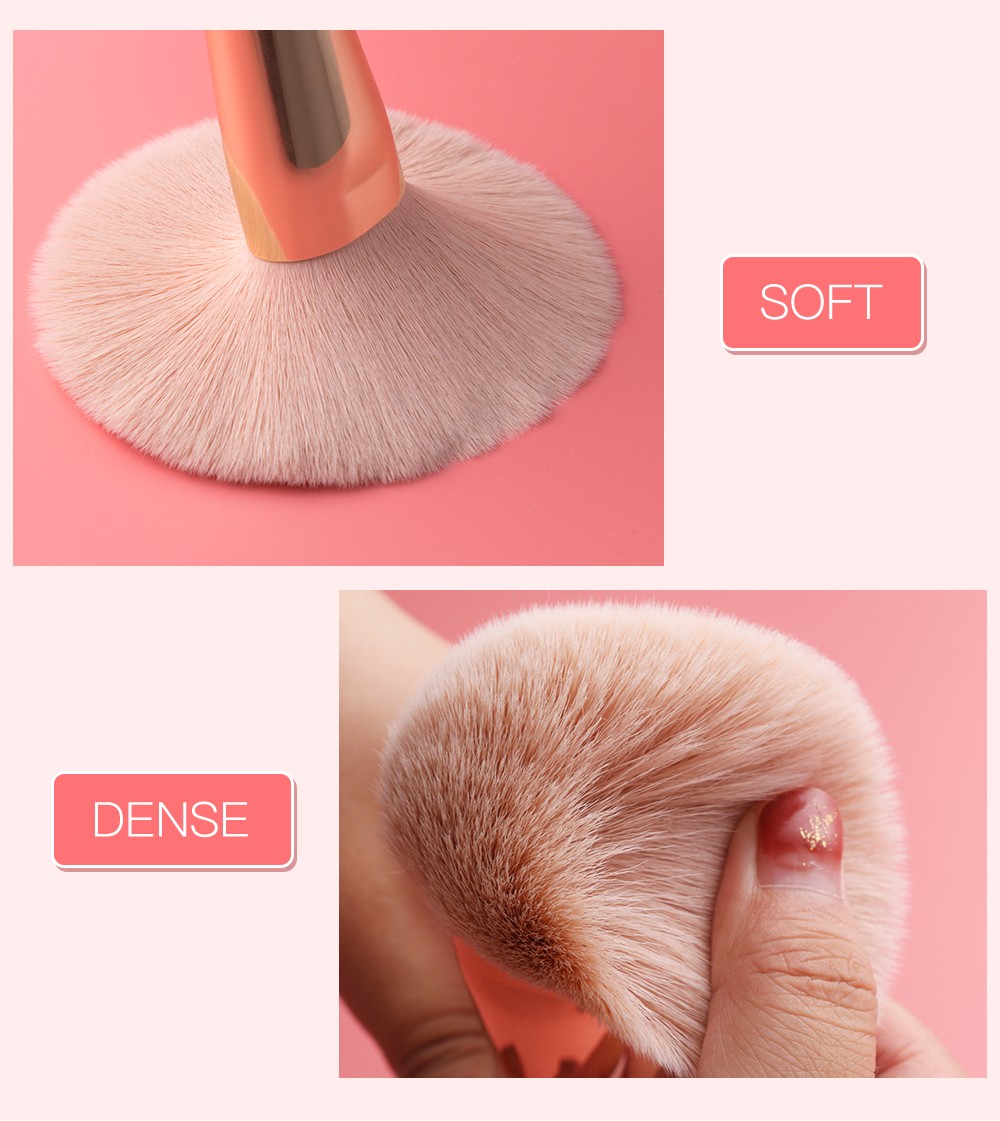 pink makeup big brush set custom