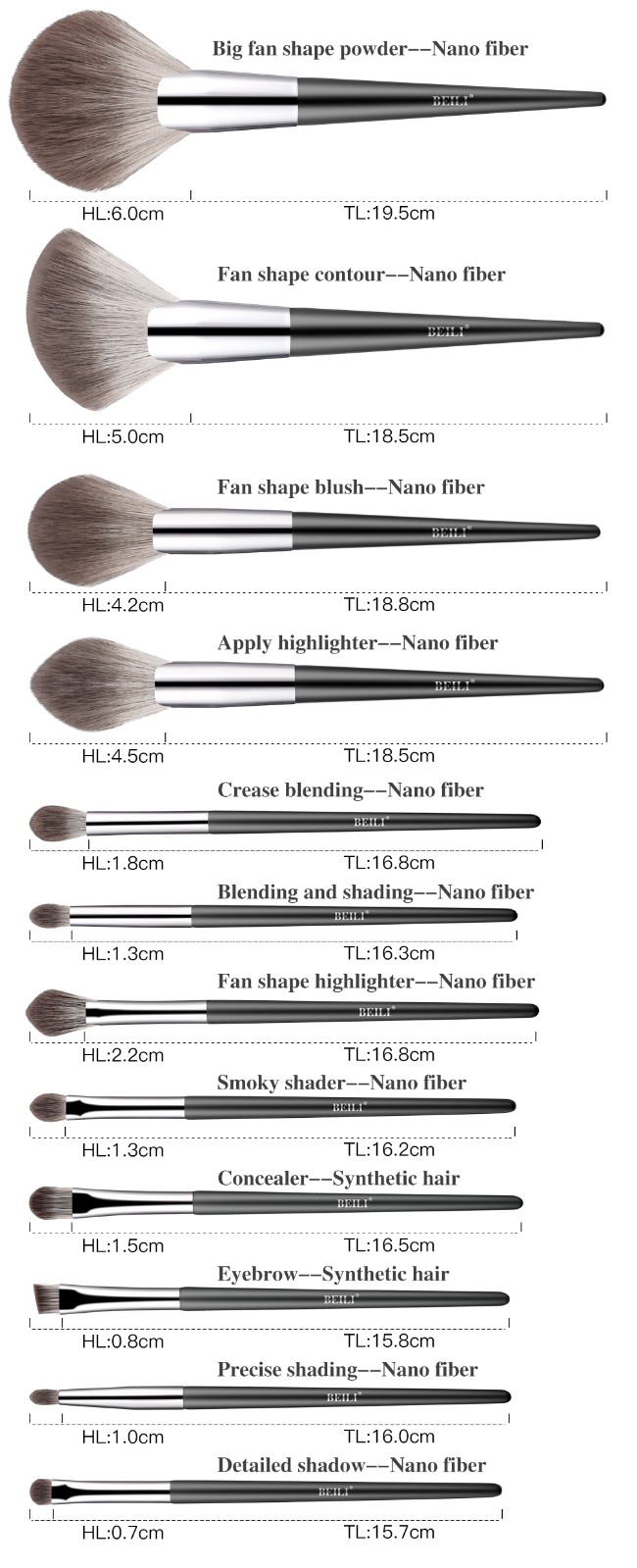 makeup brush set 12pieces