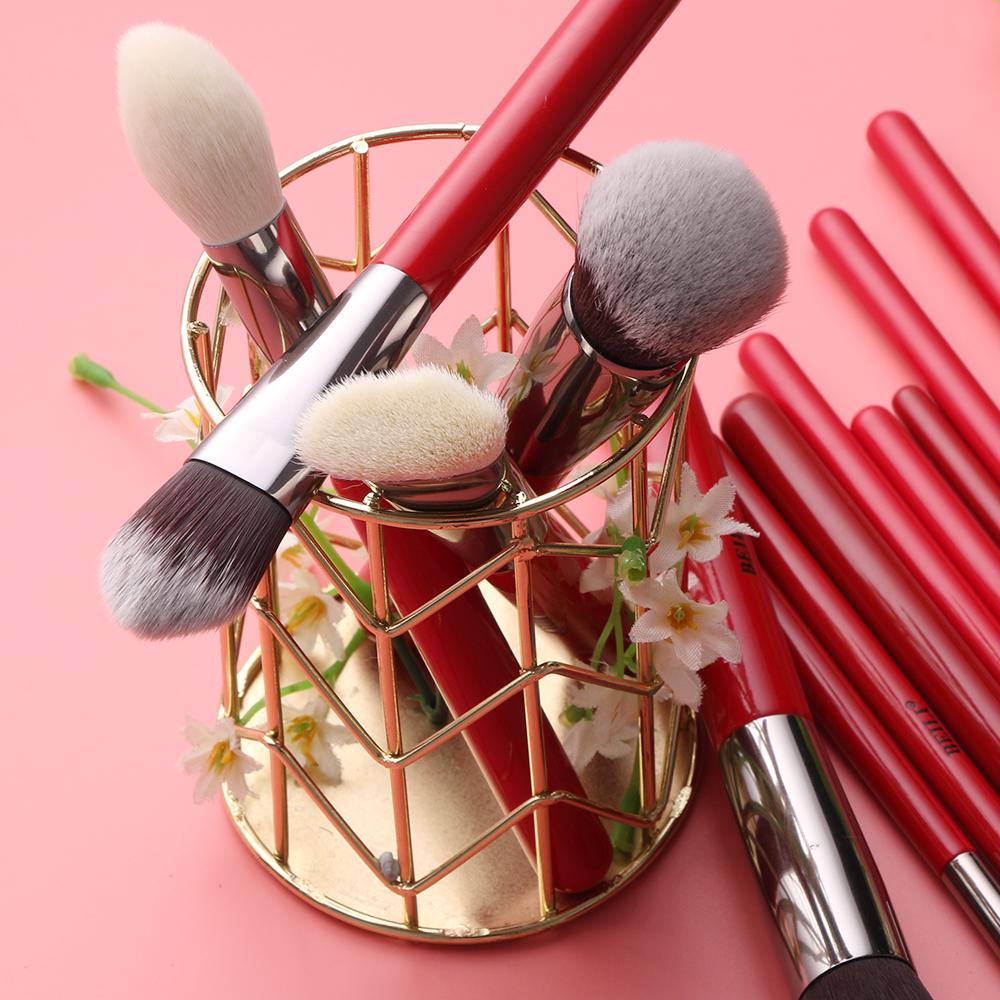 15pcs red makeup brushes